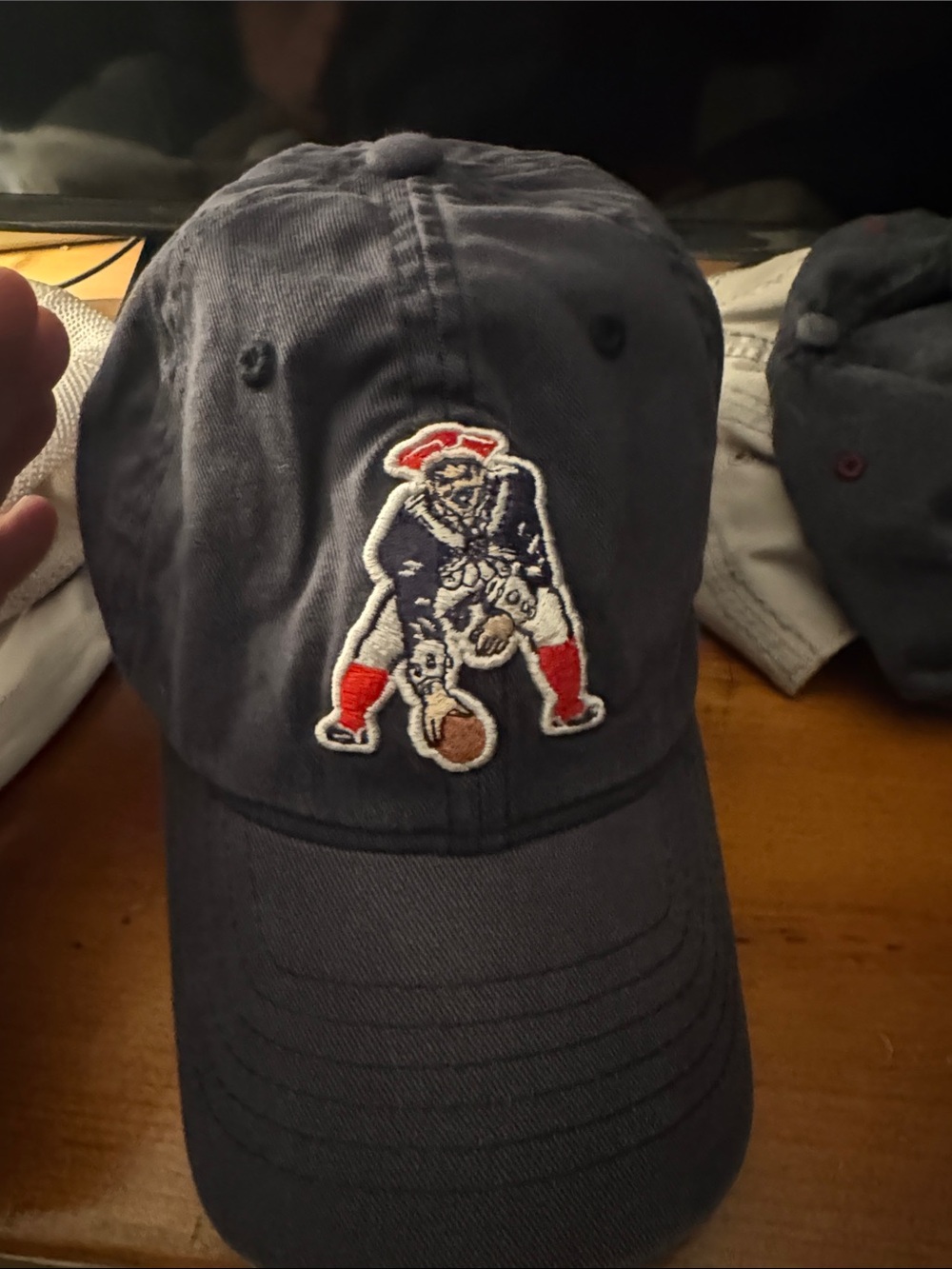Patriots Vintage Reebok Fitted Navy Baseball Cap
